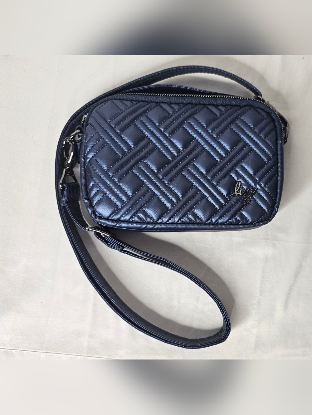 Lug Coupe 2 Convertible Crossbody Bag Metallic Indigo Blue Belt Bag
